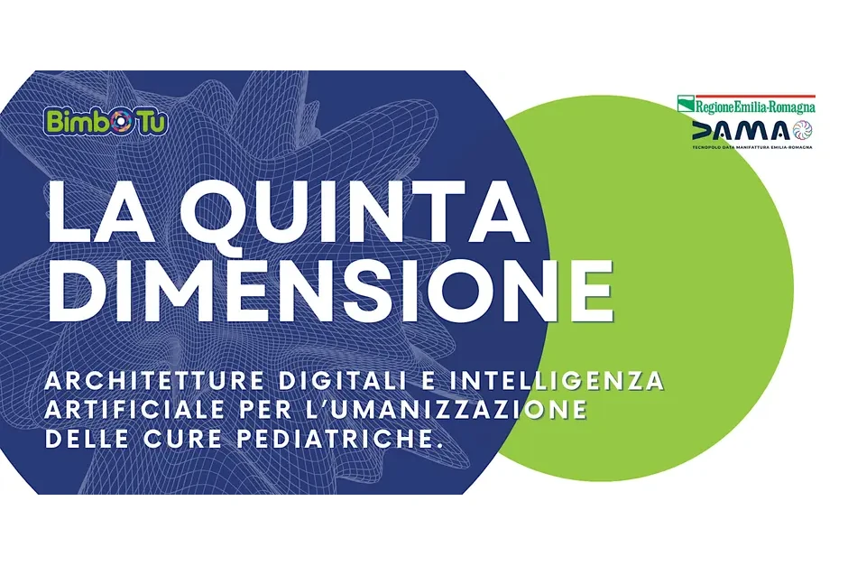 Immagine astratta con titolo evento: Quinta Dimensione. Architetture digitali e intelligenza artificiale per l’umanizzazione delle cure pediatriche